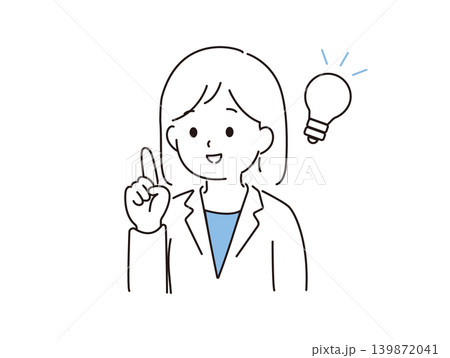 アイデアがひらめいた女性会社員のイラスト 139872041