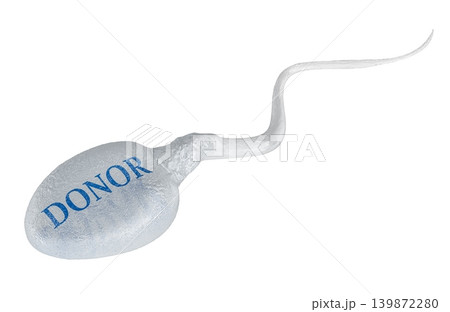 Sperm donor cell, sperm donation and fertility treatment, concept. 3d rendering 139872280