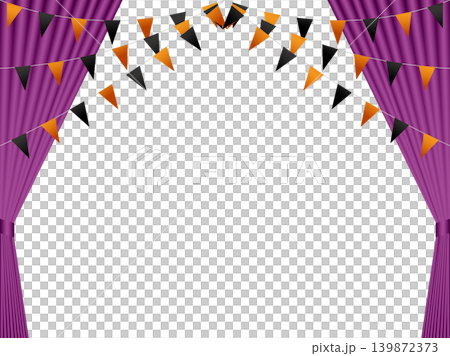 Curtain, m13 purple, open, Halloween garland 1 Curtain, m13 purple, open, Halloween garland 1 139872373
