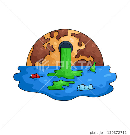 Illustration of water pollution  139872711