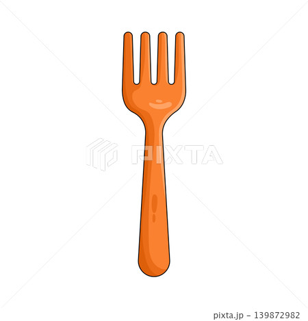 Illustration of plastic fork Illustration of plastic fork 139872982