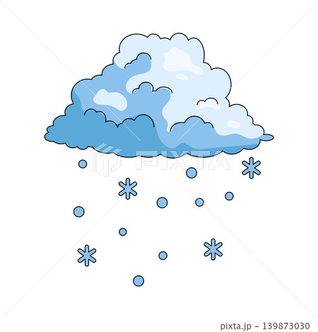 Illustration of snow cloud Illustration of snow cloud 139873030