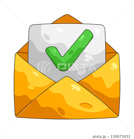 Illustration of email with checkmark Illustration of email with checkmark 139873032