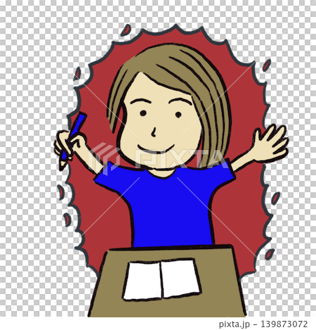 集中して勉強に取り組む子どものイラスト PNG素材 集中して勉強に取り組む子どものイラスト PNG素材 139873072