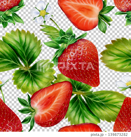 Strawberry Seamless Pattern Watercolor Illustration Strawberry Seamless Pattern Watercolor Illustration 139873282