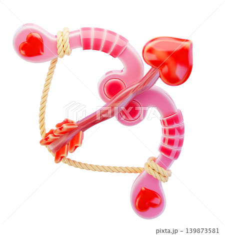 Valentine, arrow of love, 3d render icon 139873581