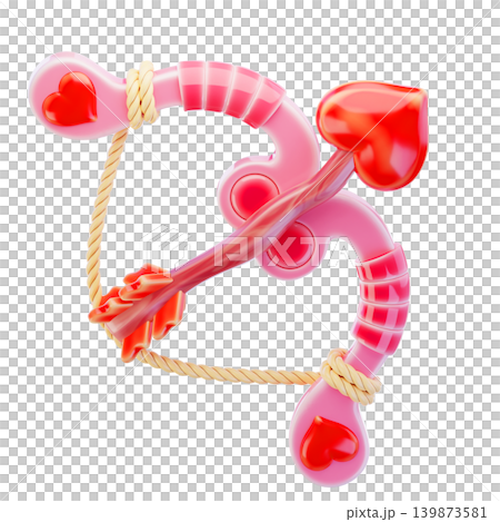 Valentine, arrow of love, 3d render icon Valentine, arrow of love, 3d render icon 139873581
