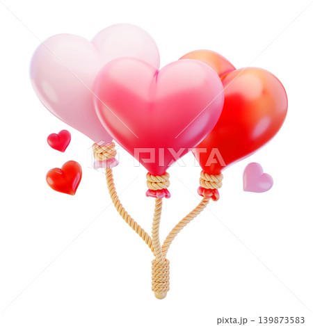 Valentine, love balloon, 3d render icon Valentine, love balloon, 3d render icon 139873583