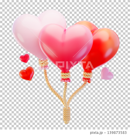 Valentine, love balloon, 3d render icon 139873583