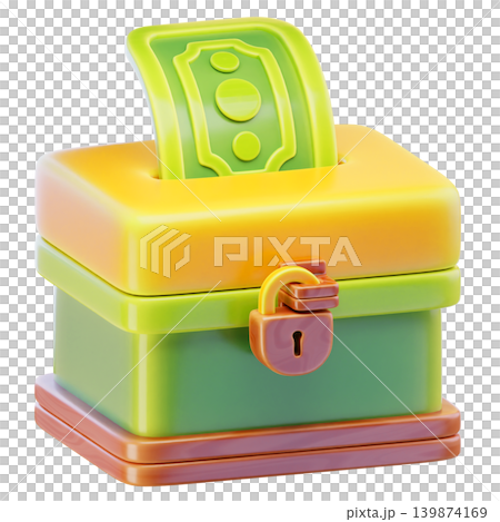 Charity Box 3d render icon 139874169