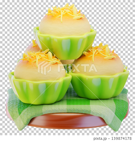 Pineapple tart or Nastar Cake 3d render icon Pineapple tart or Nastar Cake 3d render icon 139874178