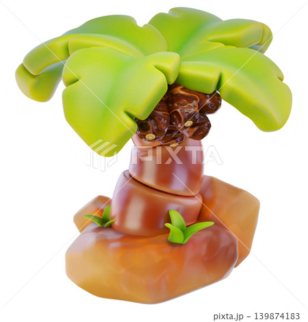 dates palm tree 3d render icon dates palm tree 3d render icon 139874183