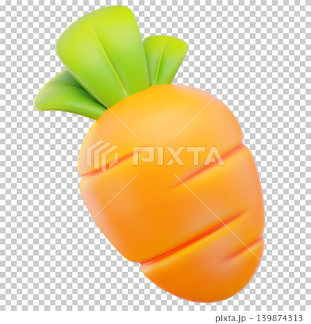 carrot 3d render icon, easter illustration 139874313