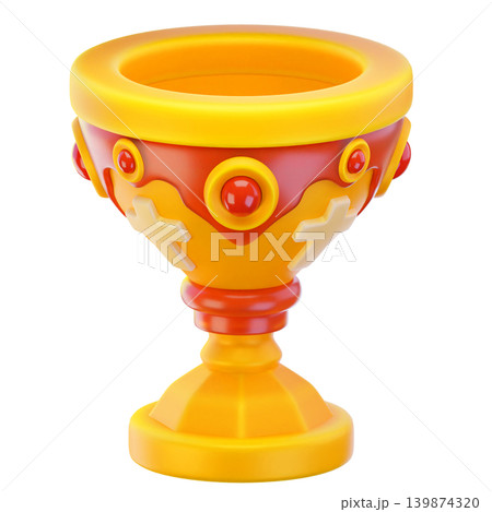Holy Chalice 3d render icon, easter illustration 139874320