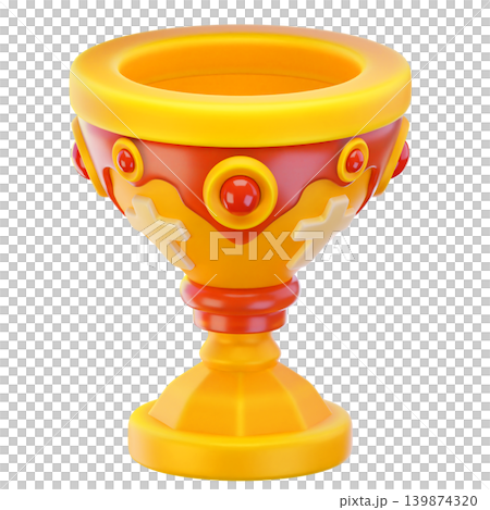 Holy Chalice 3d render icon, easter illustration 139874320