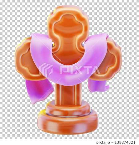 cross with shawl 3d render icon, easter illustration cross with shawl 3d render icon, easter illustration 139874321