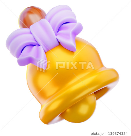 golden bell 3d render icon, easter illustration golden bell 3d render icon, easter illustration 139874324