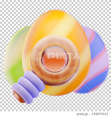 looking for eggs 3d render icon, easter illustration 139874325
