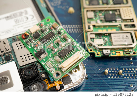 Repairing and upgrade circuit mainboard of notebook, electronic, computer hardware and technology. Repairing and upgrade circuit mainboard of notebook, electronic, computer hardware and technology. 139875128