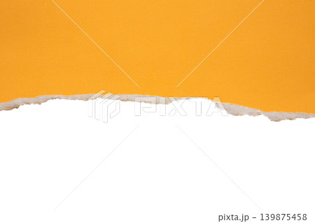 Yellow ripped paper torn edges strips isolated on white background Yellow ripped paper torn edges strips isolated on white background 139875458