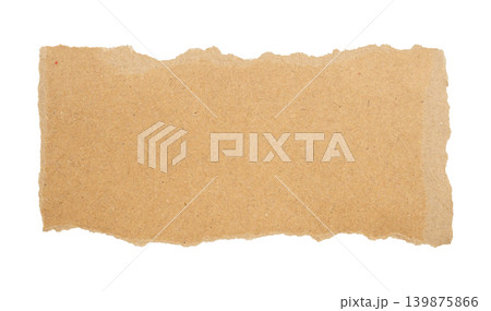 piece of brown paper tear isolated on white background piece of brown paper tear isolated on white background 139875866