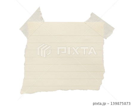 Note paper with adhesive tape isolated on white background 139875873