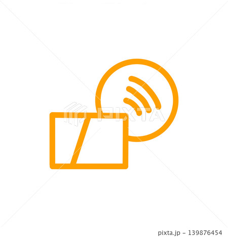 デバイスとWi-Fi（無線LAN）のオレンジ色ラインアイコン素材 139876454