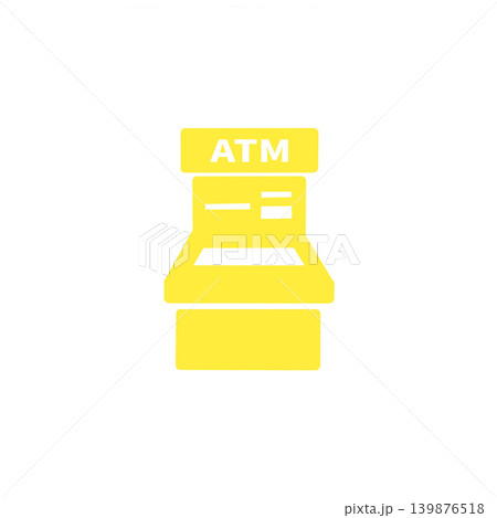 ATMのアイコンイラスト・黄色・金融・キャッシュレス 139876518