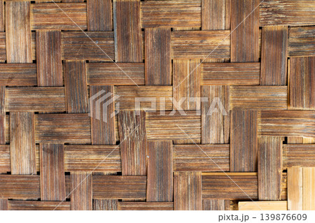 Close up of brown color wooden weave texture background Close up of brown color wooden weave texture background 139876609