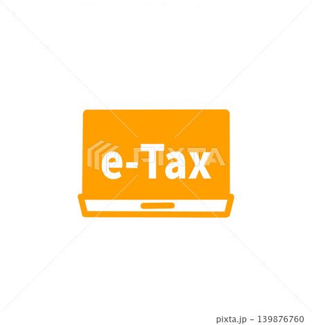 e-Taxのデジタルアイコンイラスト・オンライン税務申告・パソコン画面のイメージ e-Taxのデジタルアイコンイラスト・オンライン税務申告・パソコン画面のイメージ 139876760