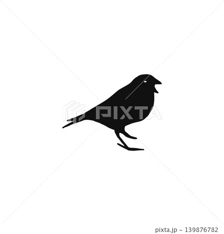 鳥のシルエットイラスト・白背景・シンプルで使いやすいデザイン 139876782