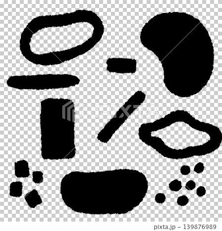 Hand-drawn solid black shape embellishment set Hand-drawn solid black shape embellishment set 139876989