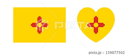 New Mexico rectangle, heart shaped flag icon, sticker. Set of New Mexico state heart, rectangular flag template, banner. Flag badge, background, push button, design element. New Mexico rectangle, heart shaped flag icon, sticker. Set of New Mexico state heart, rectangular flag template, banner. Flag badge, background, push button, design element. 139877502