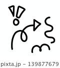 Abstract Hand-Drawn Graphic Elements Set, Arrow and Exclamation Mark Doodle 139877679