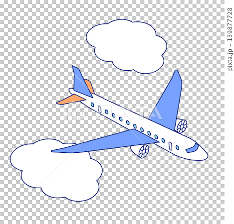 雲のある空を飛ぶ、シンプルな飛行機のアイソメトリックイラスト 雲のある空を飛ぶ、シンプルな飛行機のアイソメトリックイラスト 139877728