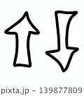 Simple Black Outline Directional Arrows, Cute Bold Sketch Symbols 139877809