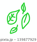 Simple Green Foliage Line Art Illustration, Botanical Sketch Elements 139877929