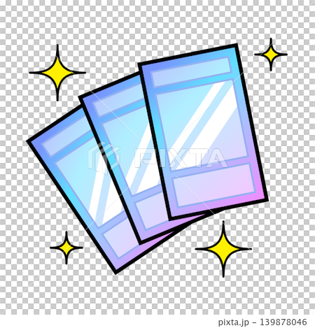 Trading card illustrations (vector material) 139878046