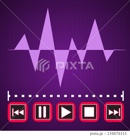 icon play stop music song wave icon play stop music song wave 139878315
