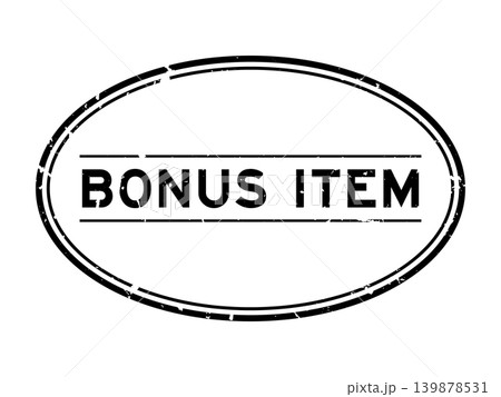 Grunge black bonus item word oval rubber seal stamp on white background Grunge black bonus item word oval rubber seal stamp on white background 139878531