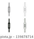 Kebab Kabab set icon grey black color vector illustration image solid fill outline contour line thin flat style 139878714