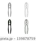 Nut cracker nutcracker set icon grey black color vector illustration image solid fill outline contour line thin flat style 139878759