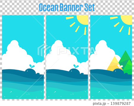 バナーセット_海とくじら バナーセット_海とくじら 139879287