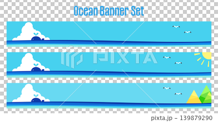 Banner set _ sea and whale Banner set _ sea and whale 139879290