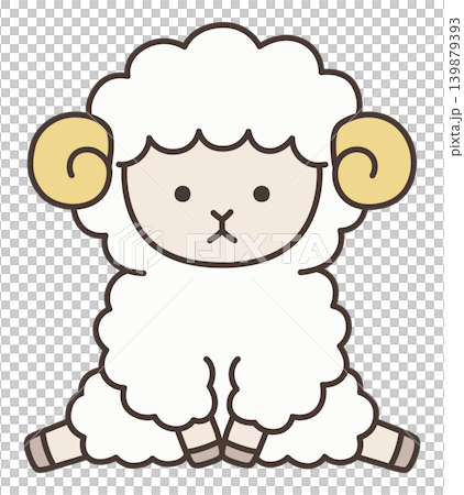 かわいい羊のベクターイラスト。干支、十二支、未、ゆるい、アイコン、ひつじ、未年、年賀状 かわいい羊のベクターイラスト。干支、十二支、未、ゆるい、アイコン、ひつじ、未年、年賀状 139879393