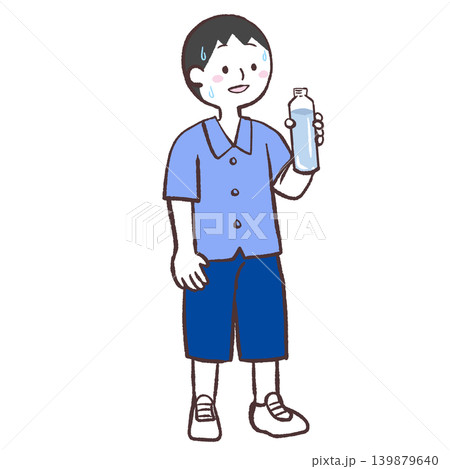 水分補給する男性のイラスト 139879640