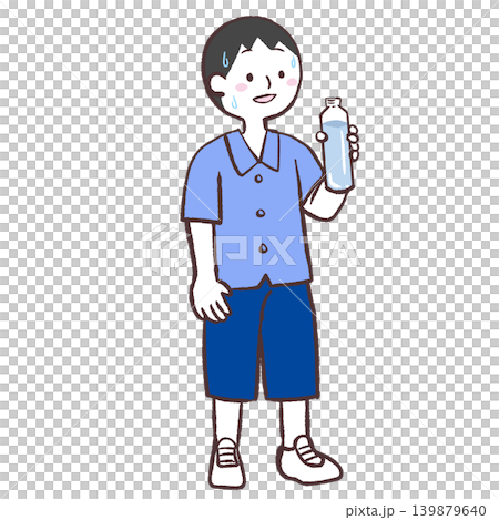 水分補給する男性のイラスト 139879640