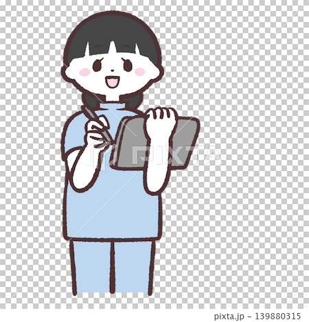タブレットを持つ医療スタッフのイラスト 139880315