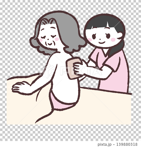 一幅女人擦拭某物的插圖 一幅女人擦拭某物的插圖 139880318