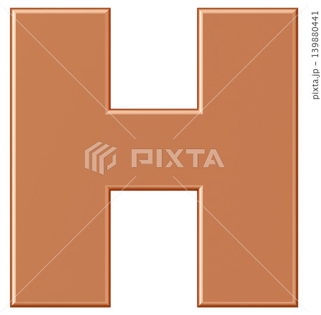 3D素材_アルファベット_H_金 3D素材_アルファベット_H_金 139880441